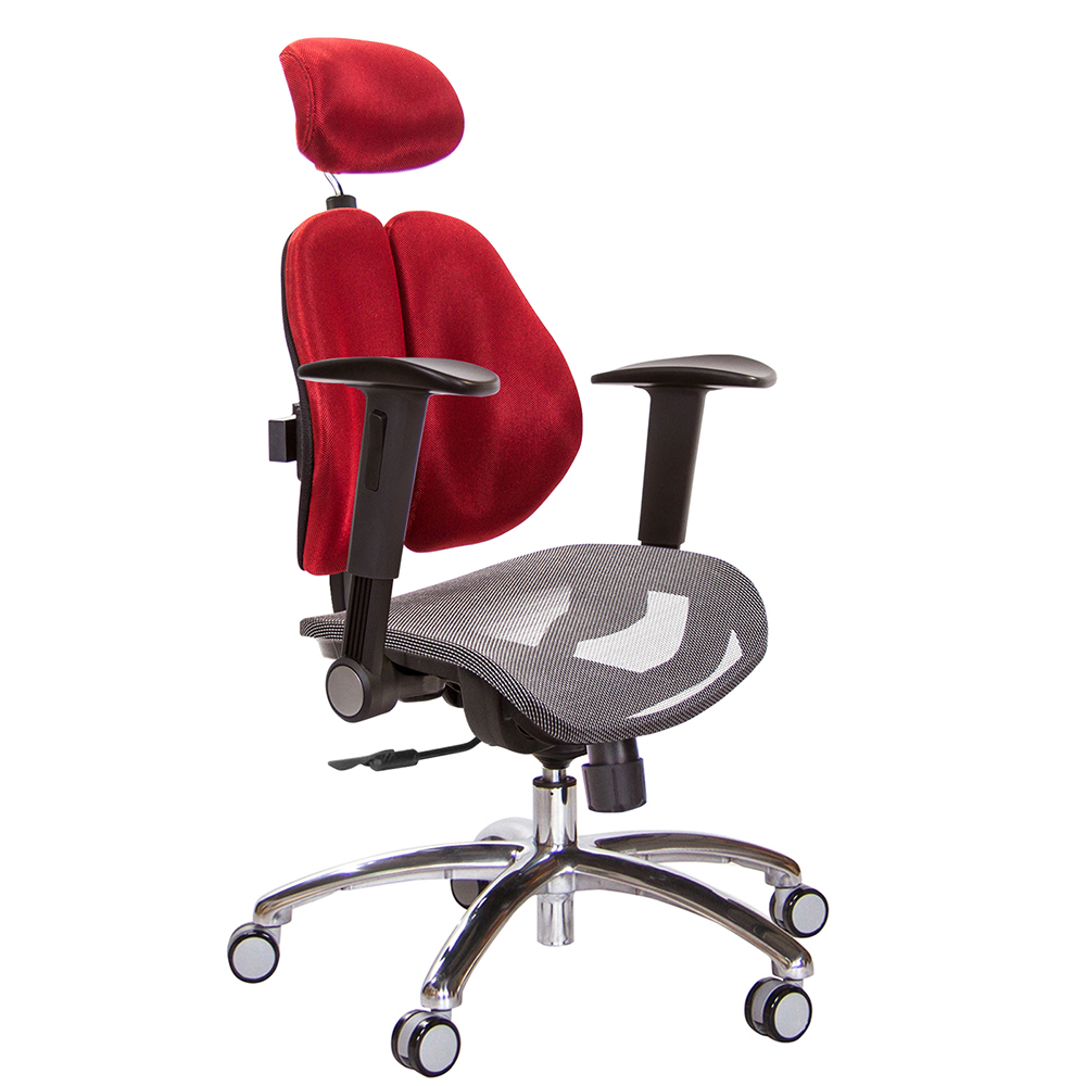 GXG 高雙背網座 電腦椅(鋁腳/摺疊升降扶手)  型號2804 LUA1