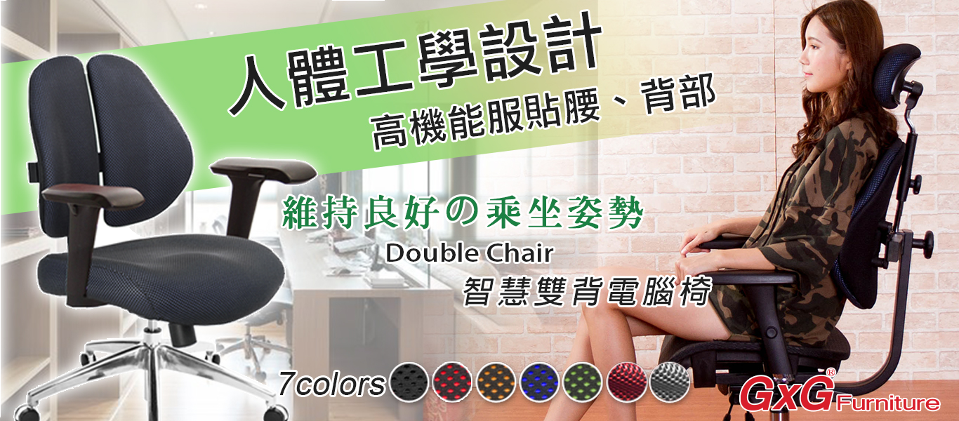 人體工學 雙背電腦椅