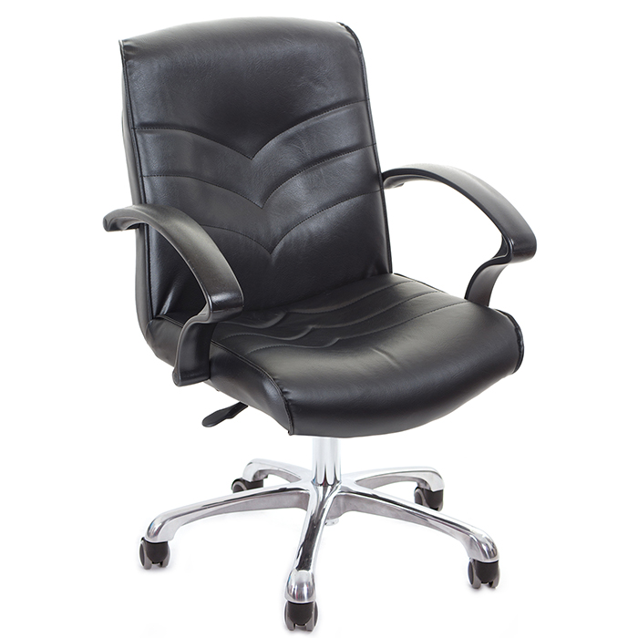 GXG 短背皮面 電腦椅 (鋁合金腳) 型號1007 LU