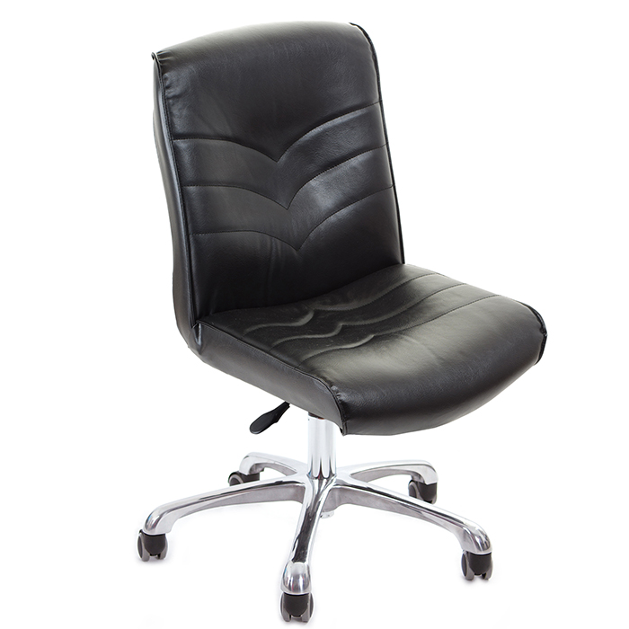 GXG 短背皮面 無扶手電腦椅 (鋁合金腳) 型號1008 LU