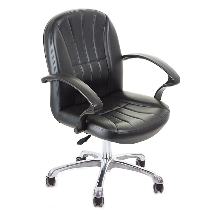 GXG 短背皮面 電腦椅 (鋁合金腳) 型號1011 LU