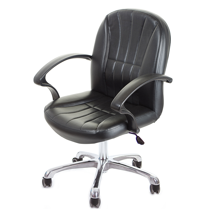 GXG 短背皮面 電腦椅 (可後躺/鋁合金腳) 型號1011 LUK