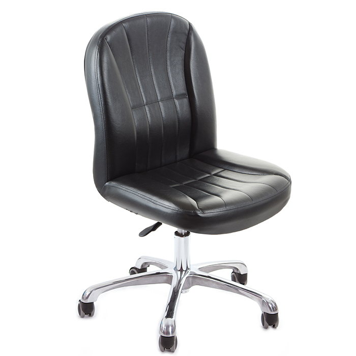GXG 短背皮面 無扶手電腦椅 (鋁合金腳) 型號1012 LU
