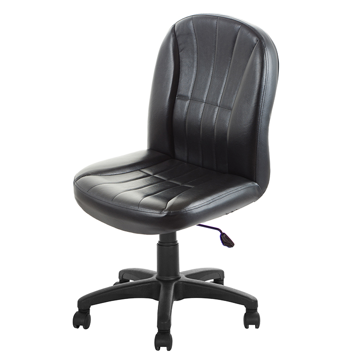 GXG 短背皮面 無扶手電腦椅 (可後躺/塑膠腳) 型號1012 EK
