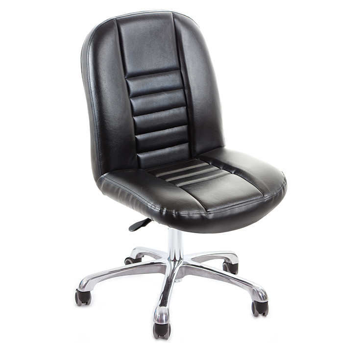 GXG 短背方條 皮面電腦椅 (鋁合金腳) 型號1024 LU