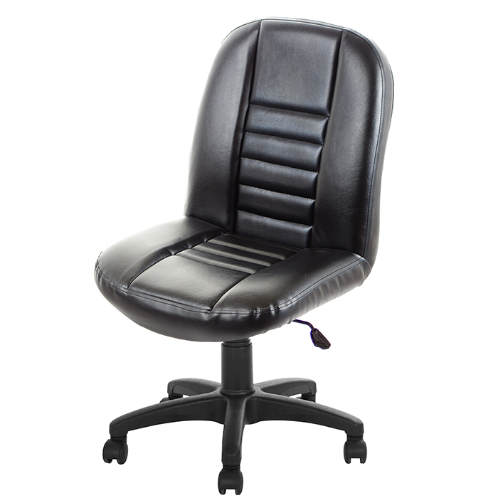 GXG 短背皮面 無扶手電腦椅 (可後躺/塑膠腳) 型號1024 EK