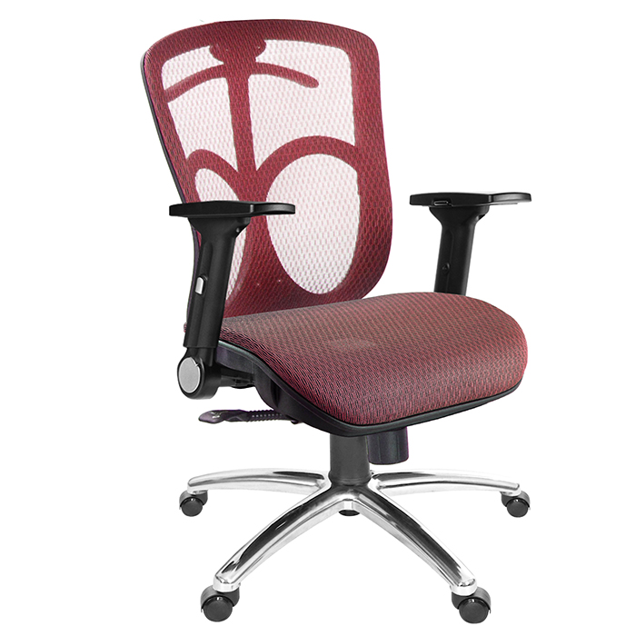 GXG 短背全網 電腦椅  (鋁腳/摺疊滑面手) 型號091 LU1J