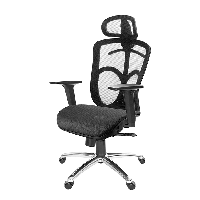 GXG 高背全網 電腦椅  (鋁腳/2D升降扶手) 型號091 LUA2