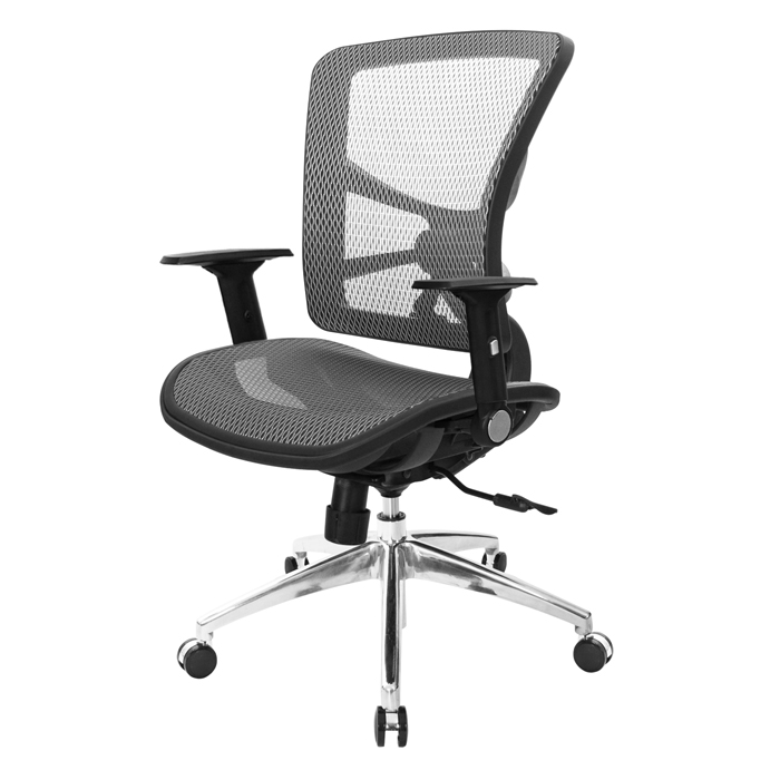 GXG 短背全網 電腦椅 (鋁腳/摺疊扶手) 型號81X7LU1