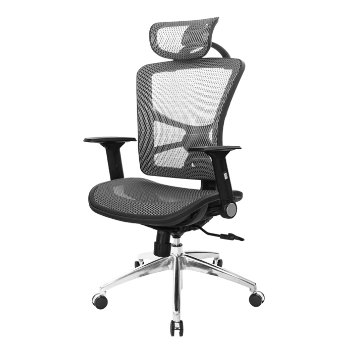 GXG 高背全網 電腦椅 (鋁腳/摺疊扶手) 型號81X7LUA1