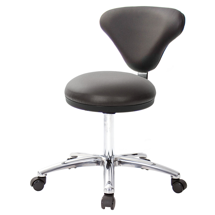 GXG 立體圓凳加椅背 工作椅 (寬鋁腳+防刮輪) 型號81T2 LU1X
