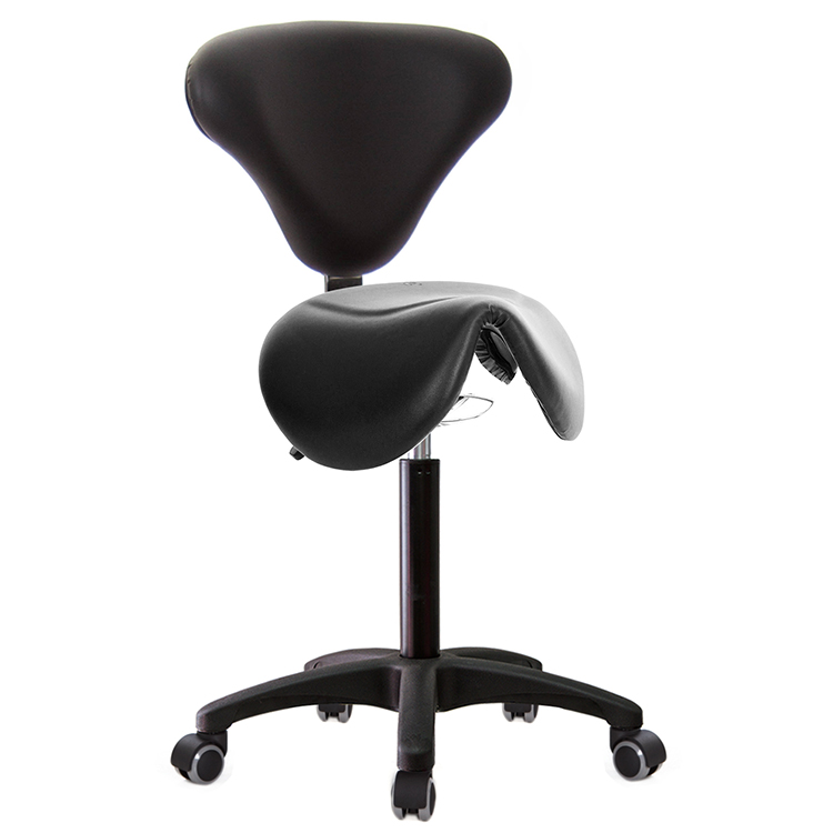 GXG 小馬鞍加椅背 工作椅 可前傾(塑膠腳/防刮輪)  型號81T10EX
