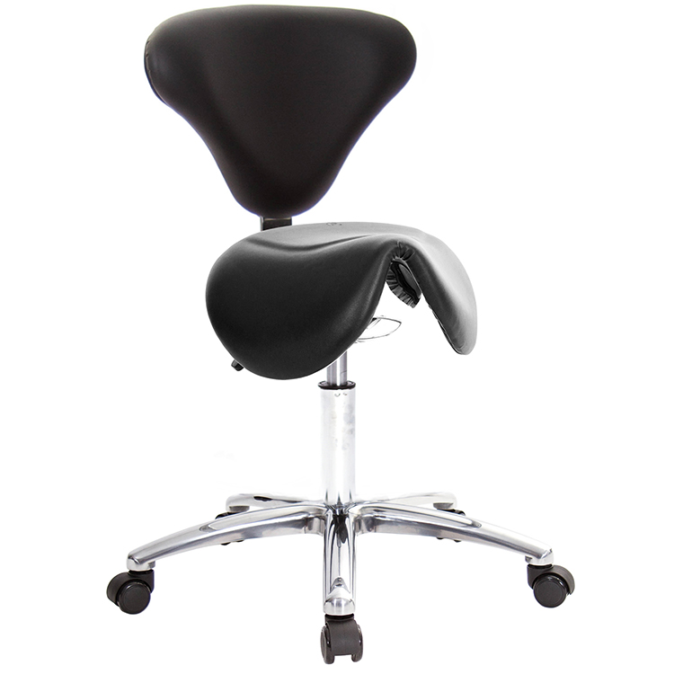 GXG 小馬鞍加椅背 工作椅 可前傾 (寬鋁腳+防刮輪) 型號81T10LU1X