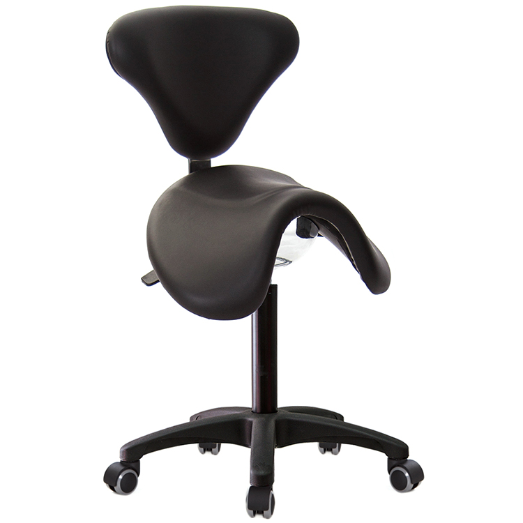 GXG 大馬鞍 工作椅 加椅背 (塑膠腳/防刮輪)  型號81T4 EX