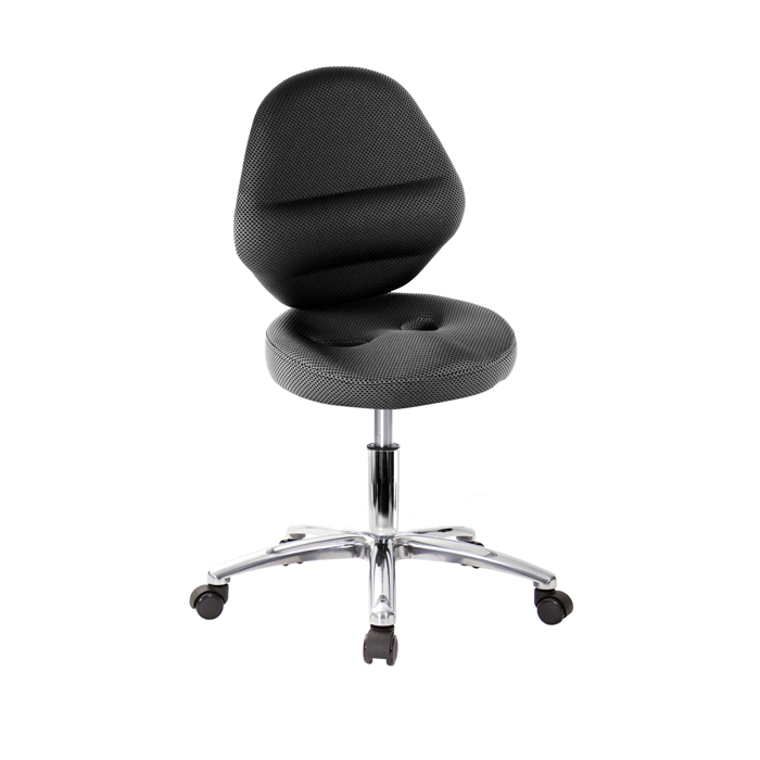 GXG 矮座工作椅 加椅背 (中鋁腳+防刮輪) 型號T10 LU2XS
