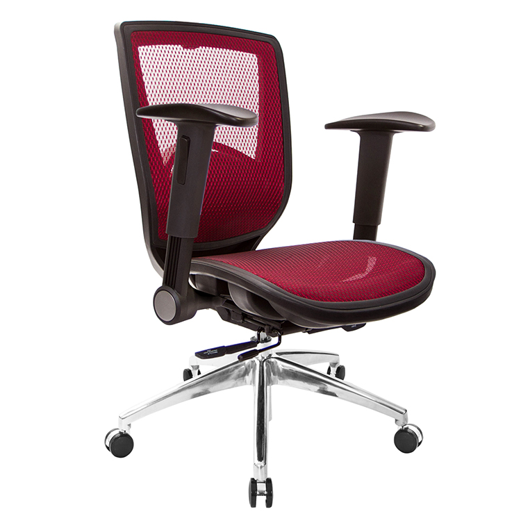 GXG 短背全網 電腦椅 (鋁腳/摺疊扶手) 型號81Z6LU1