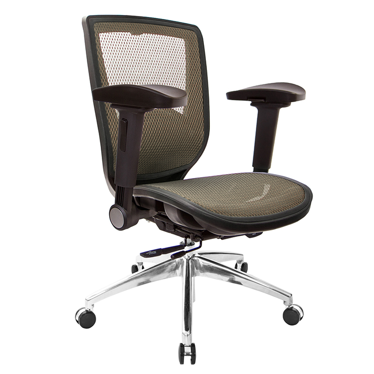 GXG 短背全網 電腦椅 (鋁腳/4D弧面摺疊扶手) 型號81Z6 LU1D
