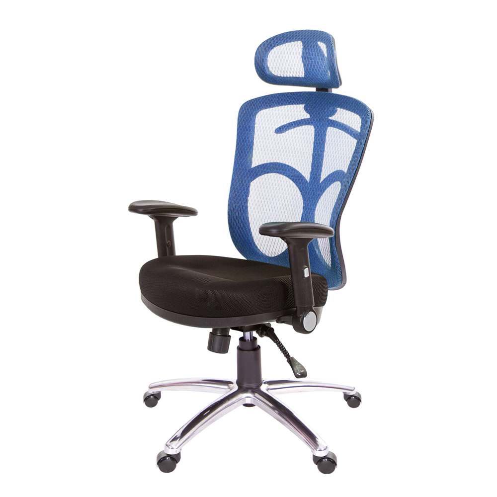 GXG 高背半網 電腦椅  (摺疊扶手/鋁腳) 型號096 LUA1