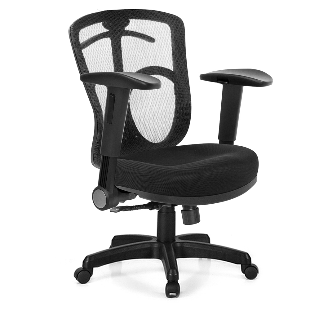 GXG 短背半網 電腦椅 (摺疊滑面扶手)  型號096 E1J