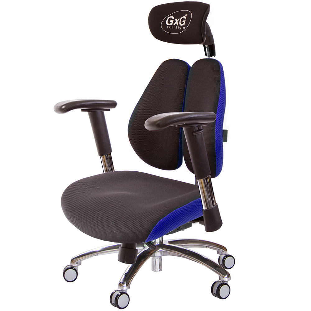 GXG 雙軸枕 DUO KING 工學椅(鋁腳/2D滑面金屬手)  型號3606 LUA6