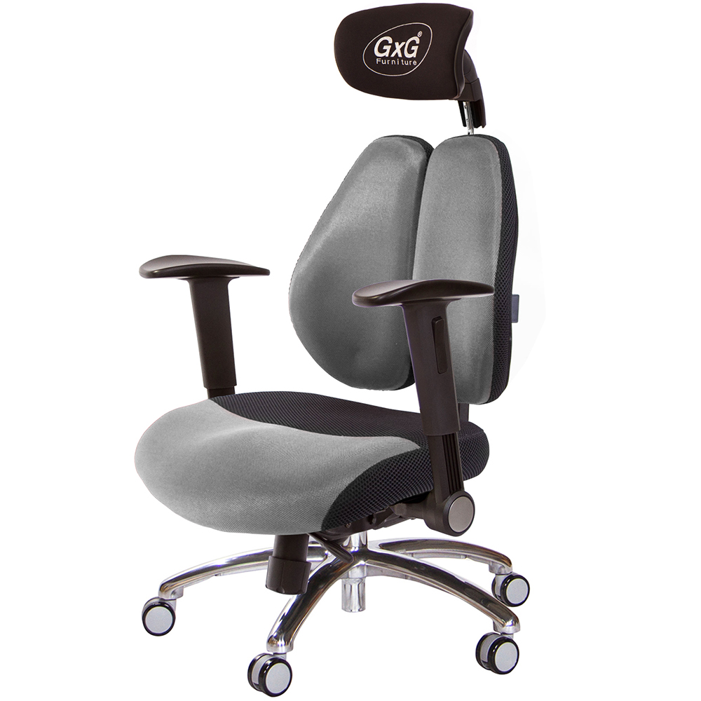 GXG 雙軸枕 DUO KING 記憶棉工學椅(鋁腳/摺疊升降扶手)  型號3608 LUA1