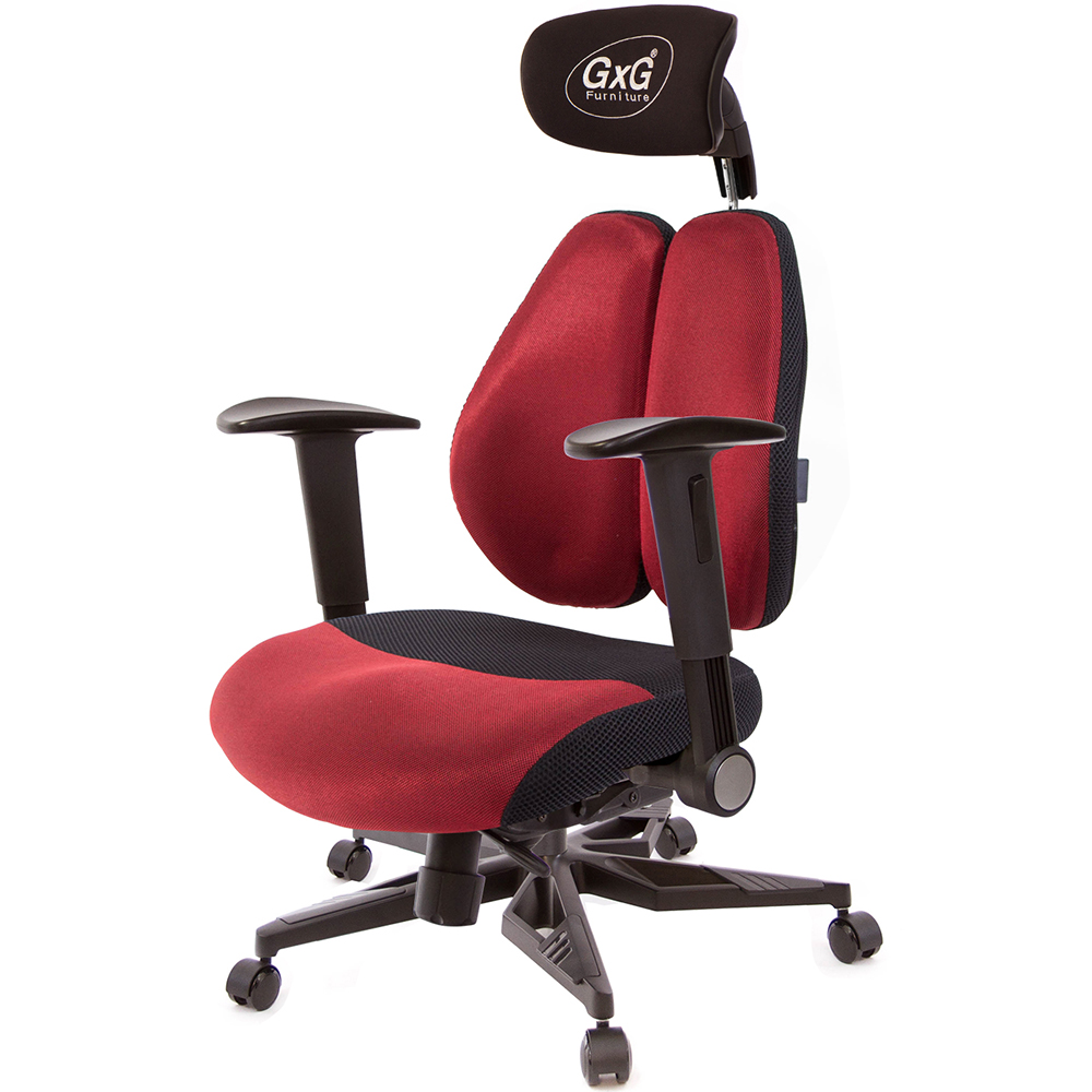 GXG 雙軸枕 DUO KING 記憶棉工學椅(電競腳/摺疊升降扶手)  型號3608 KGA1