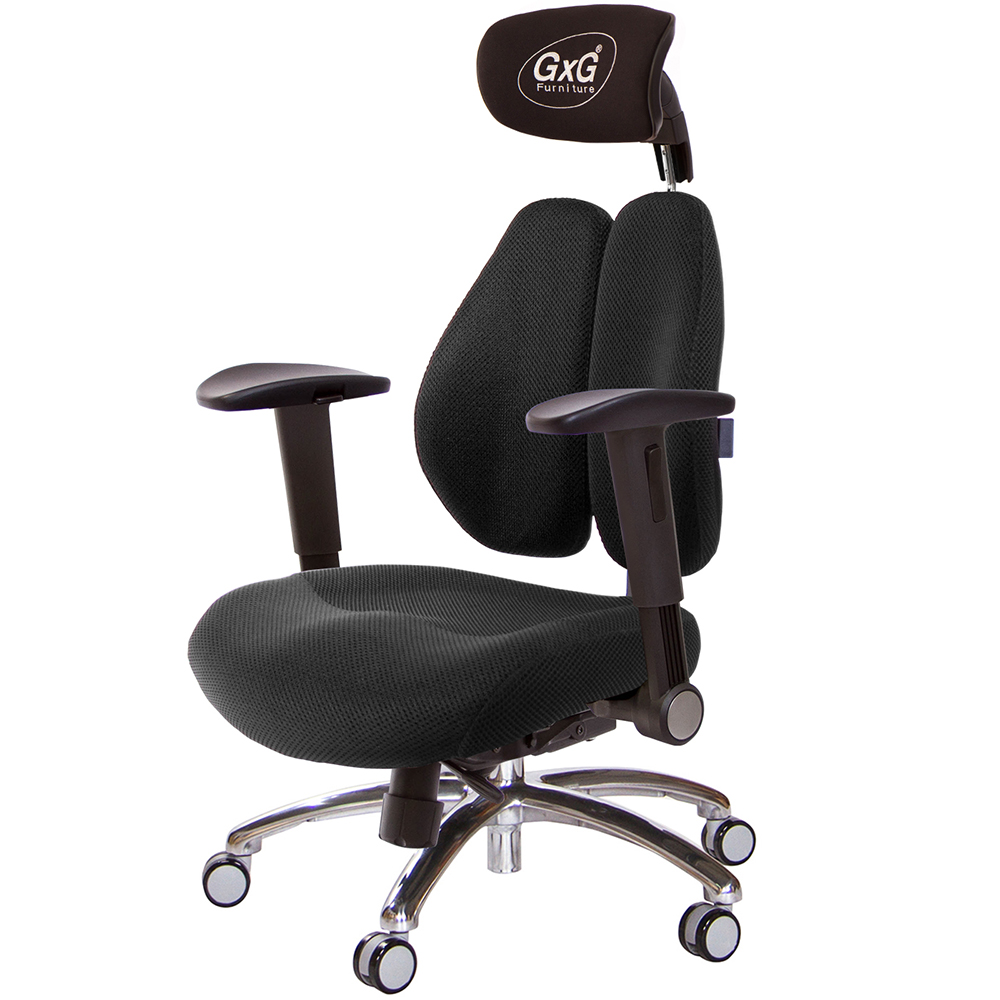 GXG 雙軸枕 DUO KING 記憶棉工學椅(鋁腳/摺疊滑面扶手)  型號3608 LUA1J