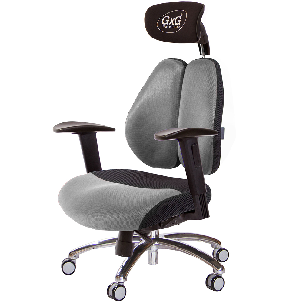 GXG 雙軸枕 DUO KING 記憶棉工學椅(鋁腳/2D升降扶手)  型號3608 LUA2