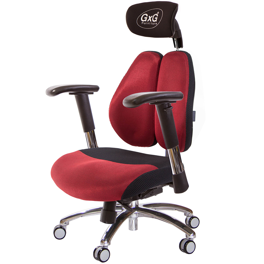 GXG 雙軸枕 DUO KING 記憶棉工學椅(鋁腳/2D滑面金屬手)  型號3608 LUA6