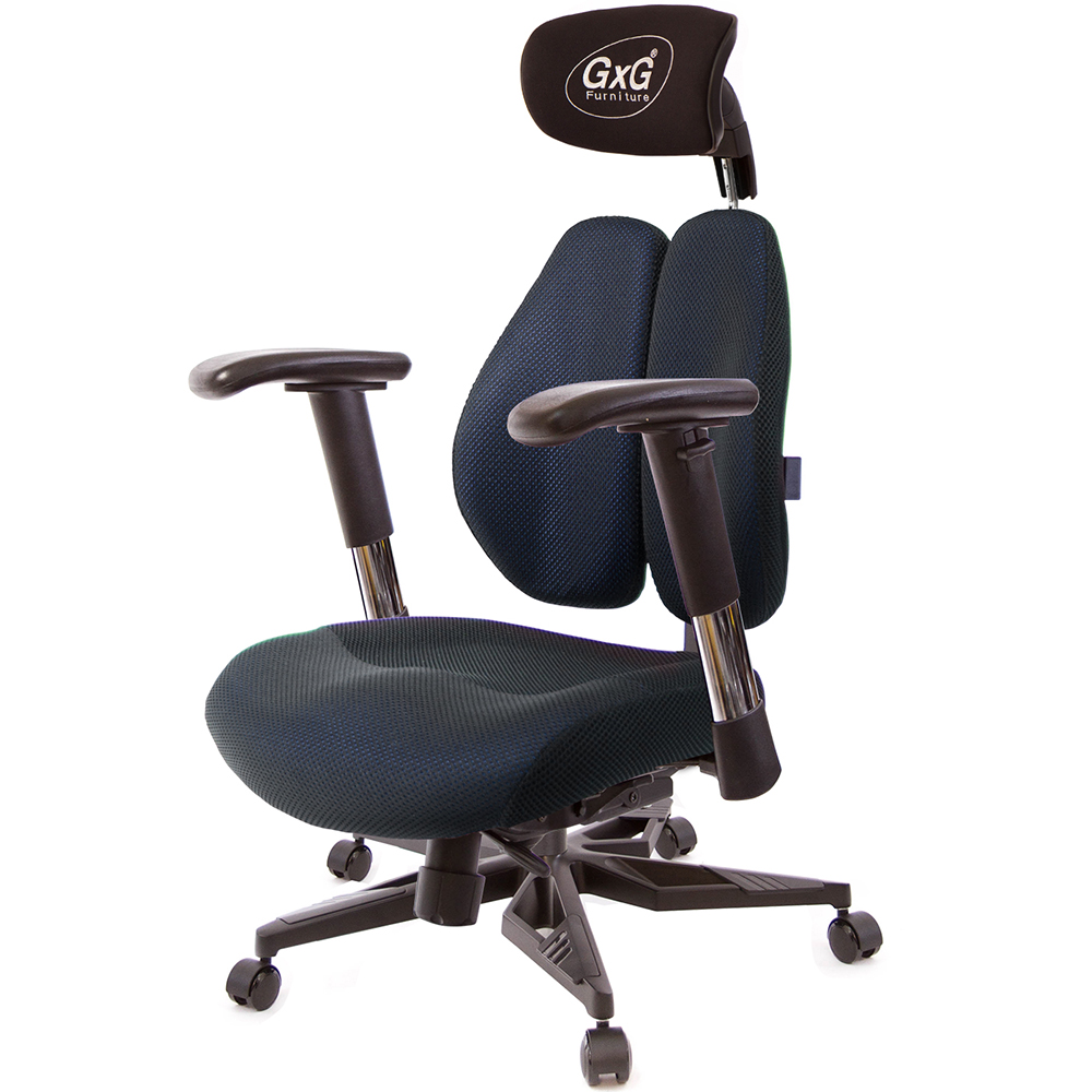GXG 雙軸枕 DUO KING 記憶棉工學椅(電競腳/2D滑面金屬手)  型號3608 KGA6