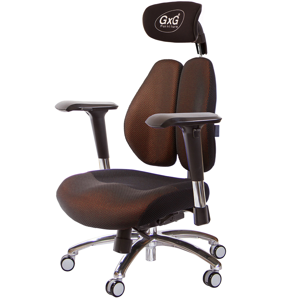 GXG 雙軸枕 DUO KING 記憶棉工學椅(鋁腳/4D金屬手)  型號3608 LUA7