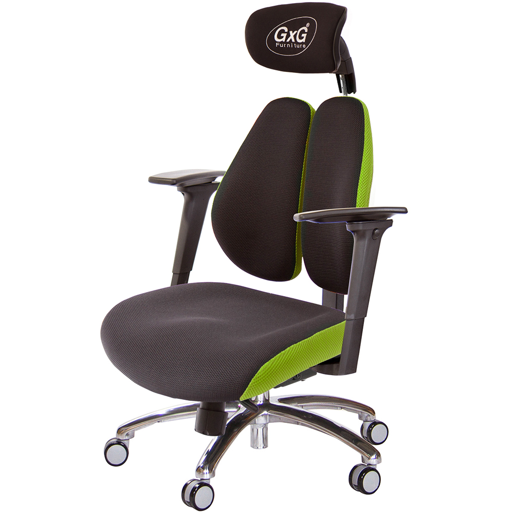 GXG 雙軸枕 DUO KING 記憶棉工學椅(鋁腳/3D手遊休閒扶手)  型號3608 LUA9M