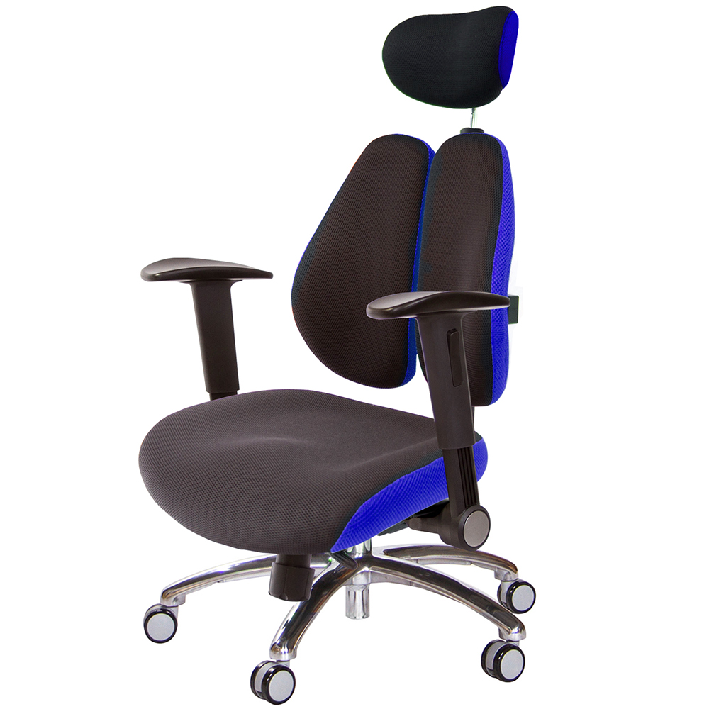 GXG 記憶棉 DUO KING 雙背工學椅(鋁腳/摺疊升降扶手)  型號3008 LUA1