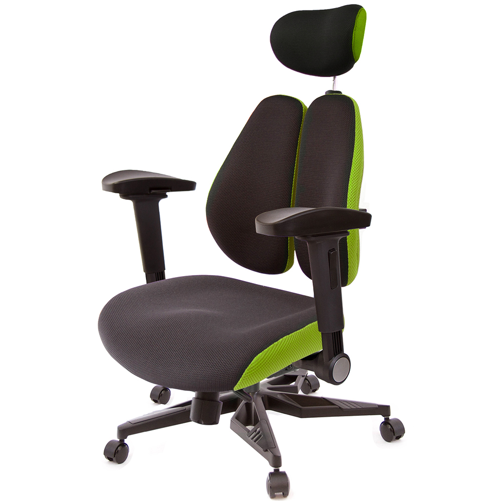 GXG 記憶棉 DUO KING 雙背工學椅(電競腳/4D弧面摺疊手)  型號3008 KGA1D