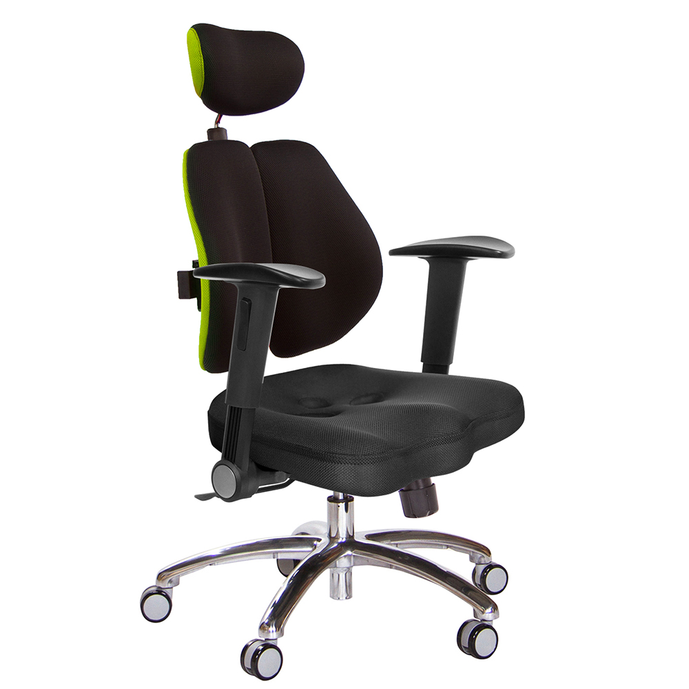 GXG 高背美臀 雙背椅 (鋁腳/摺疊升降扶手)  型號2504 LUA1