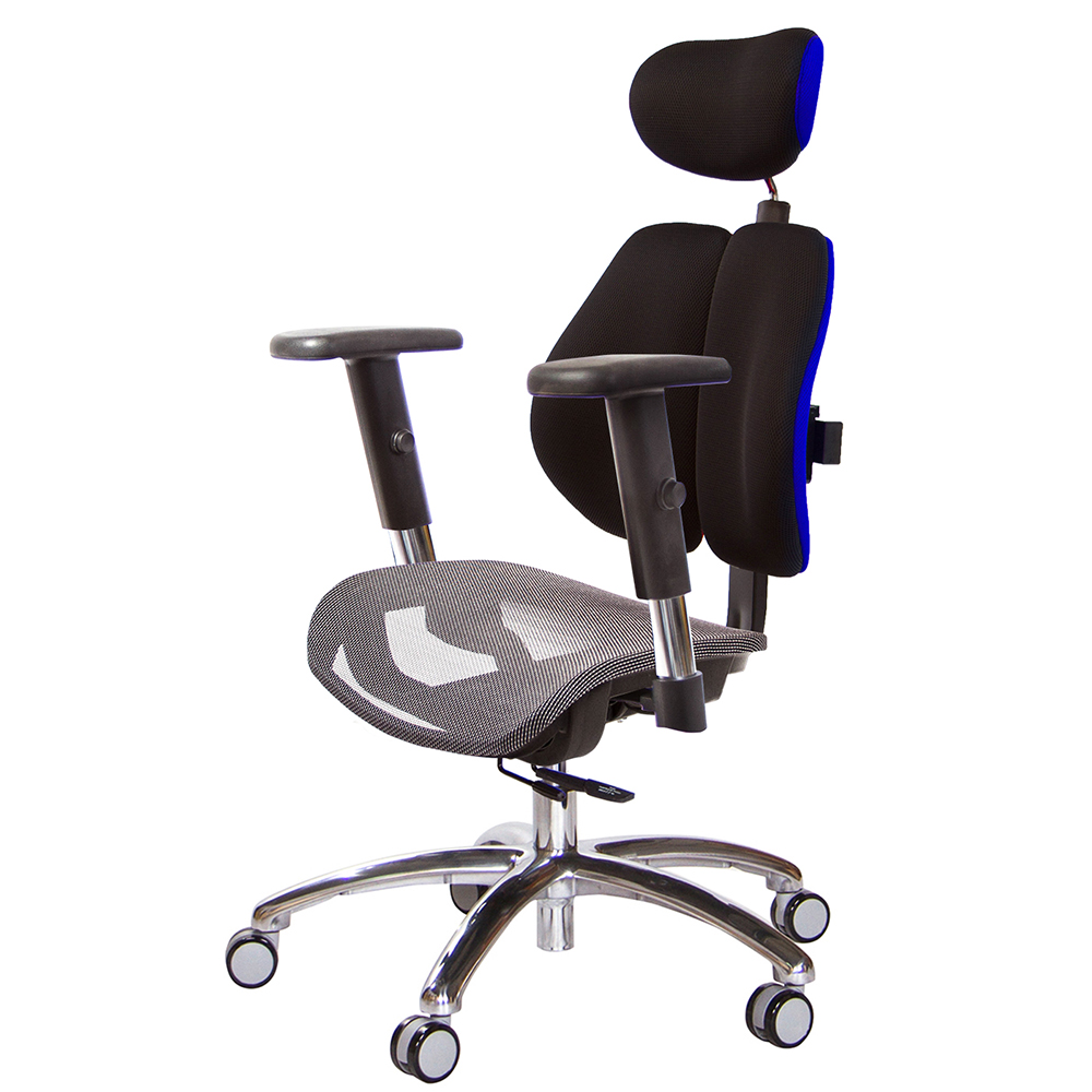 GXG 高雙背網座 工學椅(鋁腳/SO金屬扶手)  型號2806 LUA5