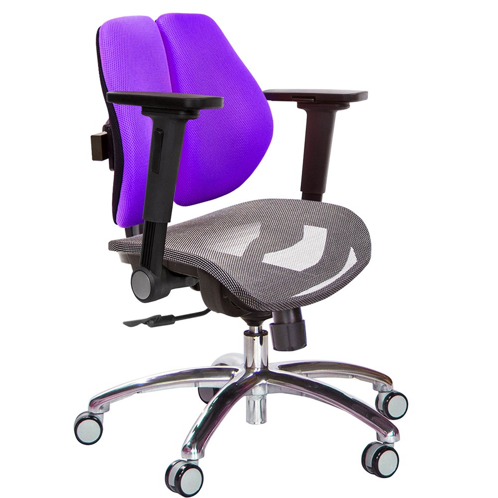 GXG 低雙背網座 電腦椅(鋁腳/4D平面摺疊手)  型號2803 LU1H