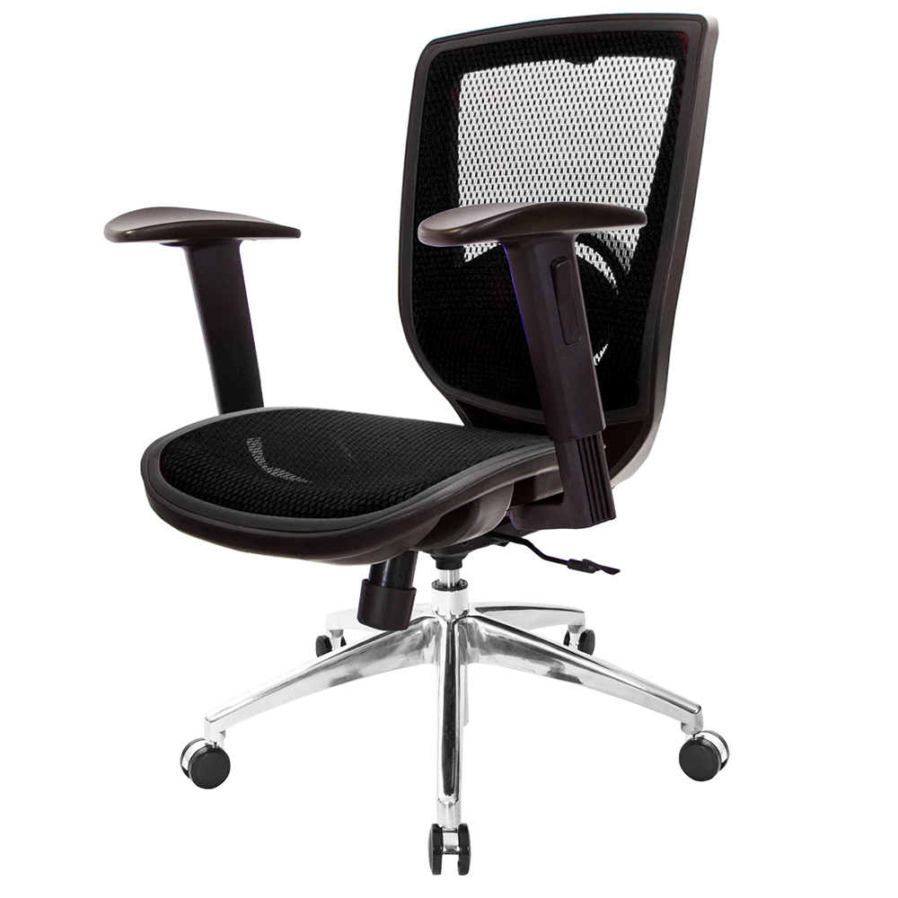GXG 短背全網 電腦椅 (鋁腳/2D升降扶手) 型號81X6 LU2