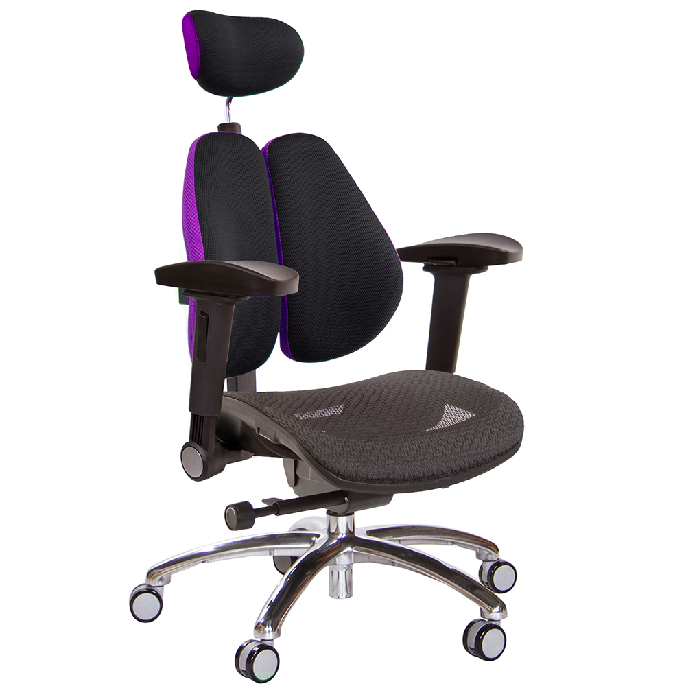 GXG 高雙背工學 電腦椅(鋁腳/4D弧面摺疊手)  型號3076 LUA1D
