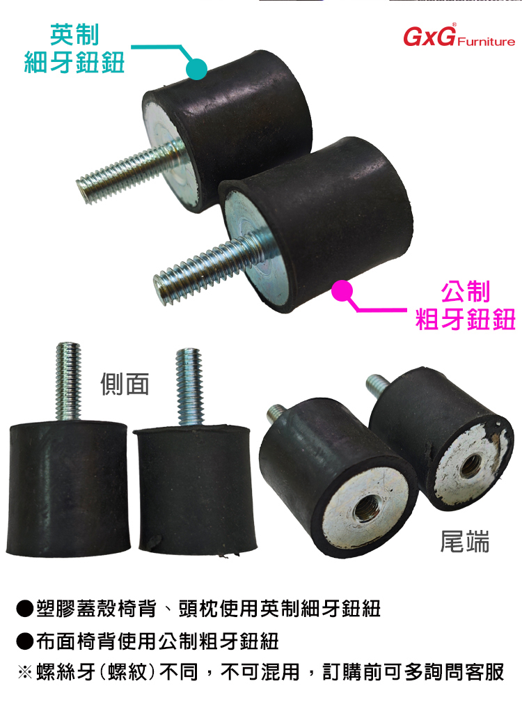 電腦椅維修 GXG雙背椅鈕鈕(橡膠墊/公制) 布面椅背專用 一組4顆 duoback-02