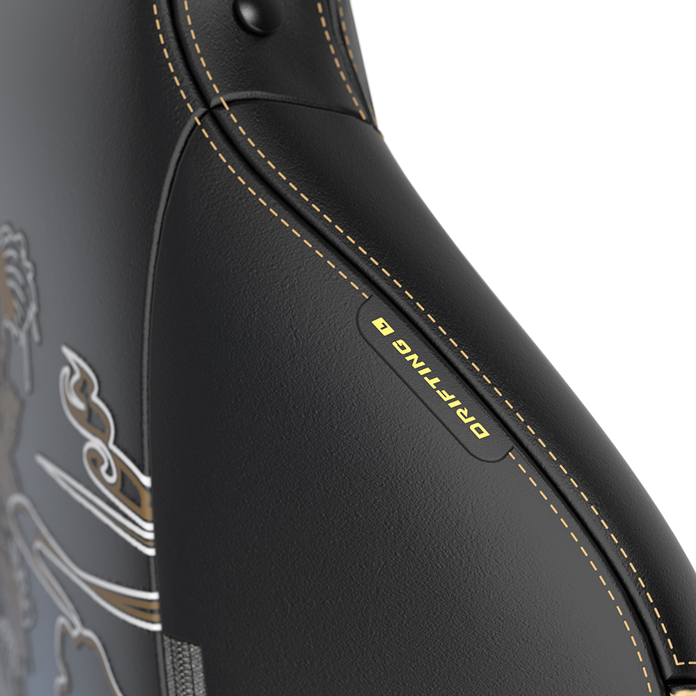Dxracer 飄移 電競賽車椅 電繡錦鯉(皮面/黑金) DXDF007