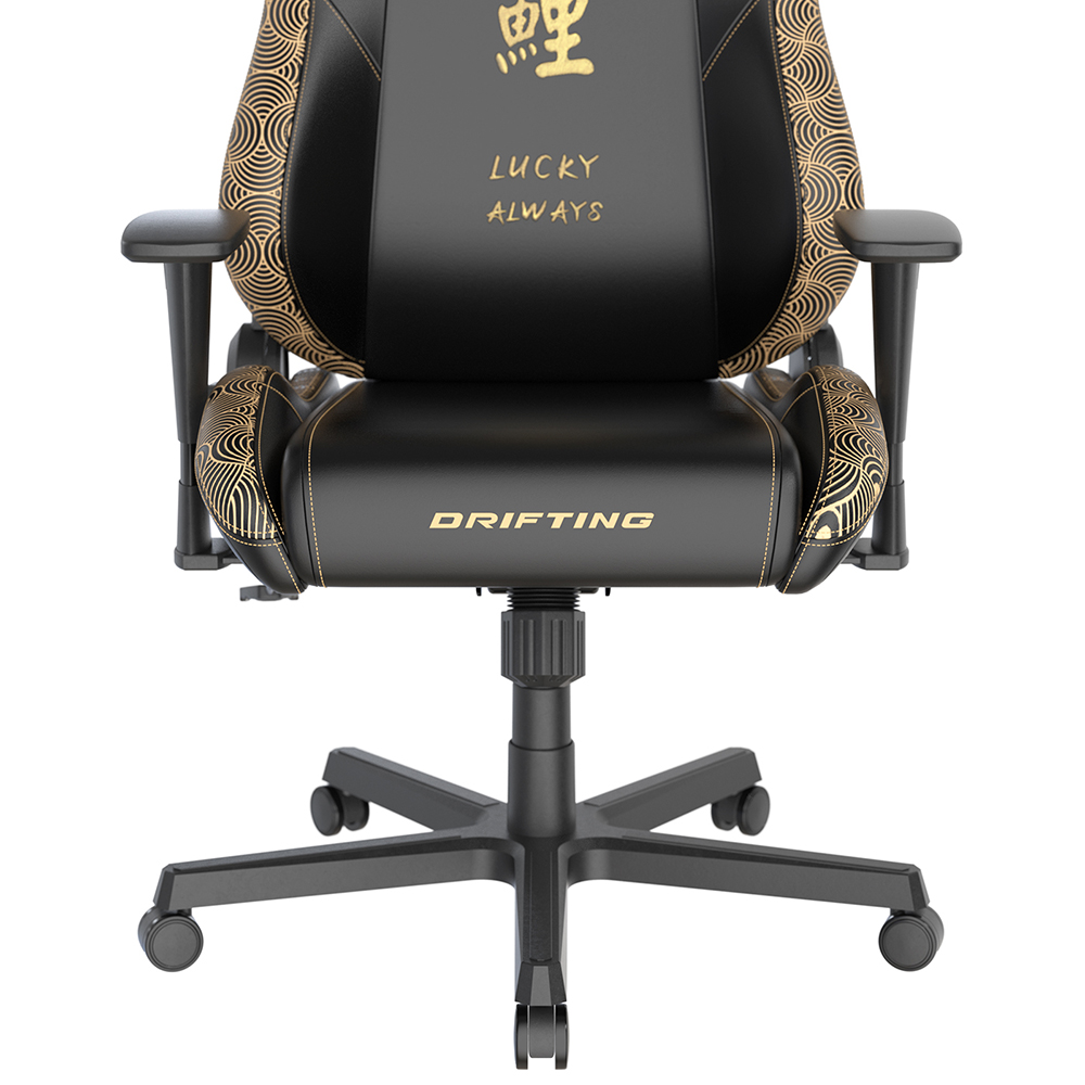 Dxracer 飄移 電競賽車椅 電繡錦鯉(皮面/黑金) DXDF007
